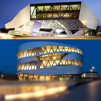 Mercedes-Benz and Porsche Museum, Motorworld and V8 Hotel in a package