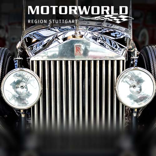 Kühlergrill eines Rolls Royce im V8 Motorworld Hotel.