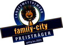 Landeswettbewerb-Logo family-city Preisträger vom V8 Hotel in Böblingen, gültig bis 2023